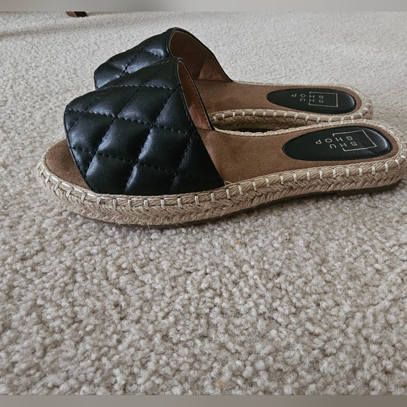 New Shu Shop Catherine" Quilted Espadrille Slides Size 8.5 - Picture 5 of 9